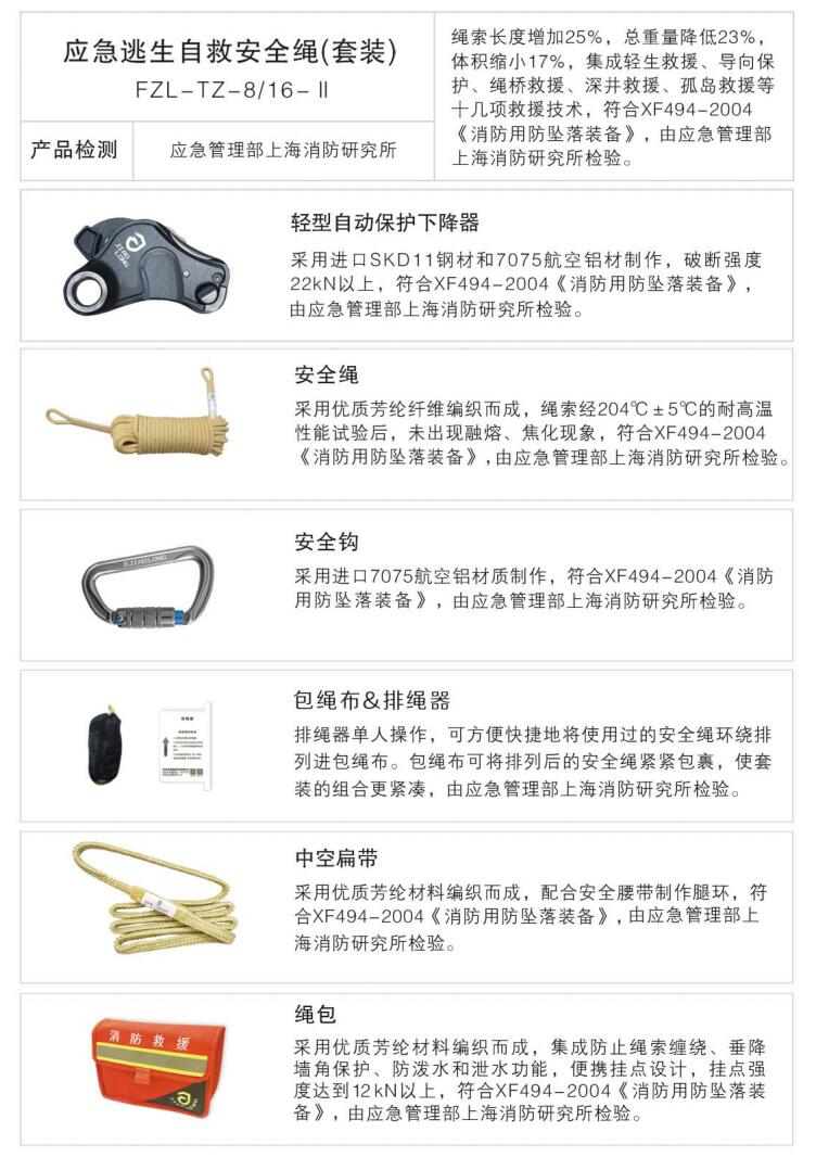 全災種應急救援繩索套裝 全災種應急救援繩索套裝